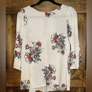 Off-white floral print blouse